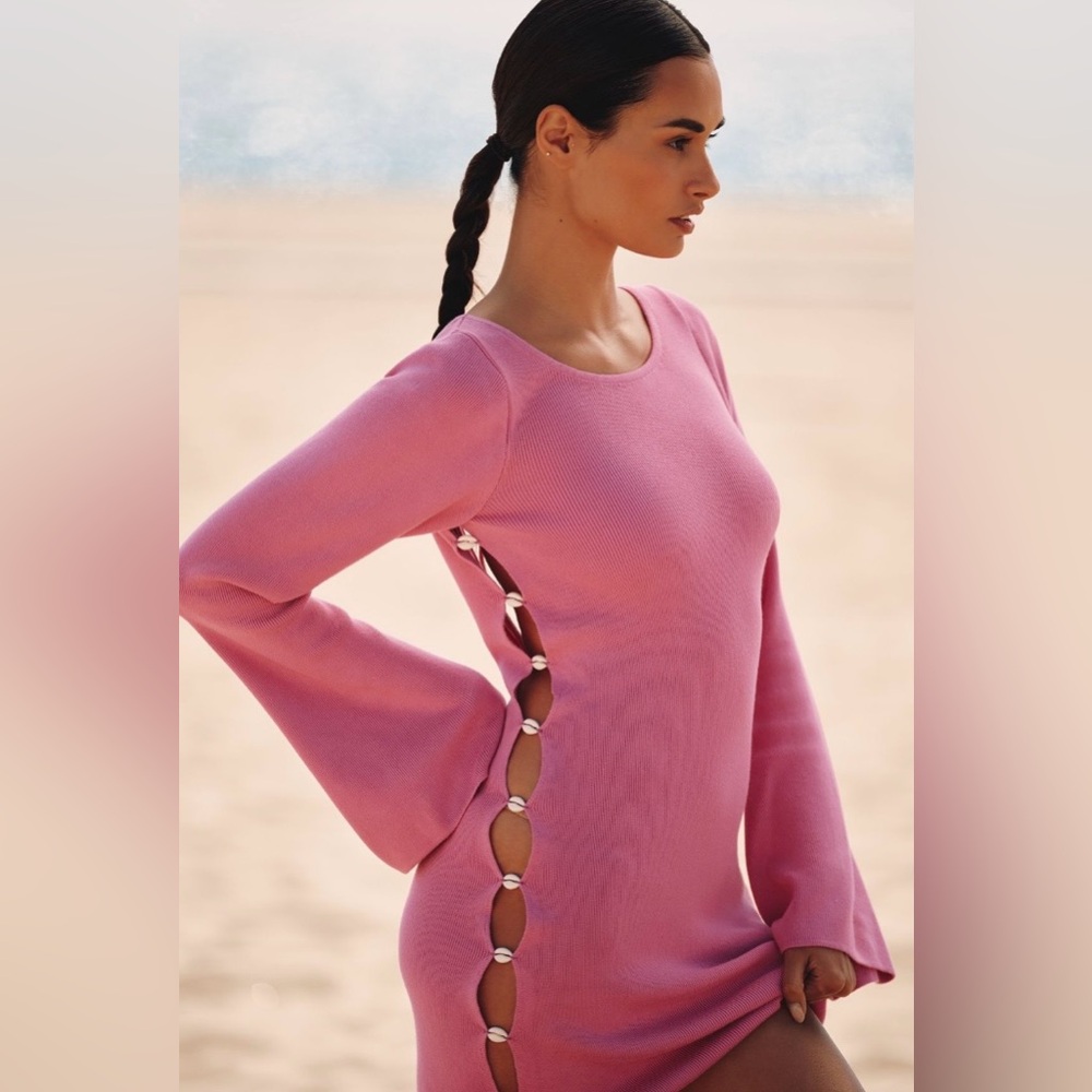 Anthropologie Shell Mini Dress in Pink. Size XL. Brand new! - Picture 3 of 7